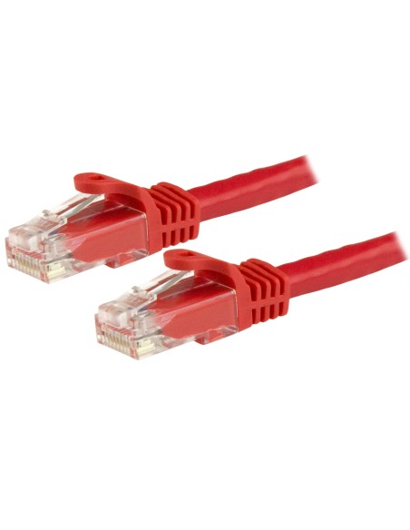 Cable de 1m Rojo de Red Gigabit Cat6 Ethernet RJ45 sin Enganche - Snagless
