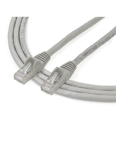 Cable de 2m Gris de Red Gigabit Cat6 Ethernet RJ45 sin Enganche - Snagless