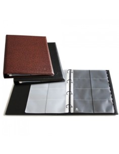 TARJETERO 4 ANILLAS MARRON A4 EXECUTIVE 320 TARJETAS 100X70