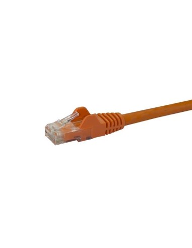Cable de 2m Naranja de Red Gigabit Cat6 Ethernet RJ45 sin Enganche - Snagless