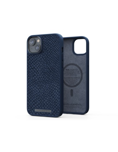 Salmon Leather Magsafe Case - iPhone 14 Plus - Blue