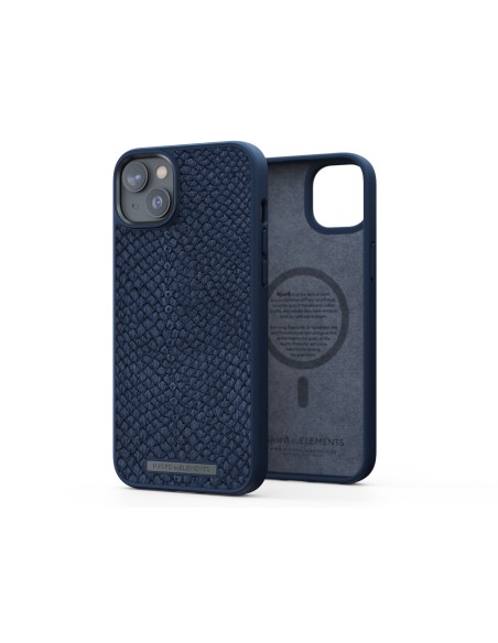 Salmon Leather Magsafe Case - iPhone 14 Plus - Blue