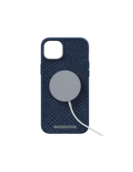 Salmon Leather Magsafe Case - iPhone 14 Plus - Blue