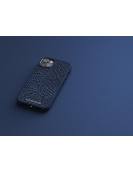 Salmon Leather Magsafe Case - iPhone 14 Plus - Blue