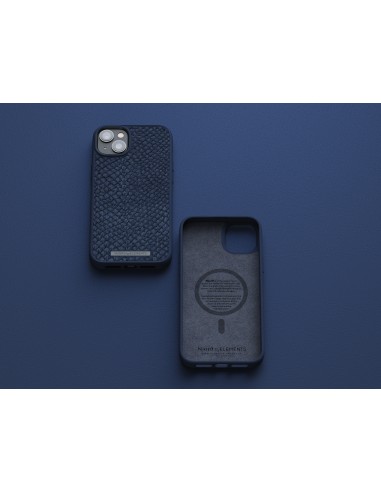 Salmon Leather Magsafe Case - iPhone 14 Plus - Blue