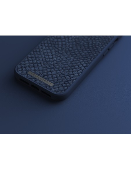 Salmon Leather Magsafe Case - iPhone 14 Plus - Blue