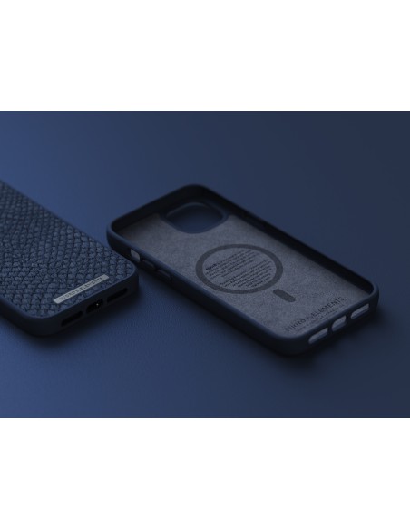 Salmon Leather Magsafe Case - iPhone 14 Plus - Blue