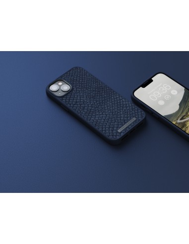 Salmon Leather Magsafe Case - iPhone 14 Plus - Blue