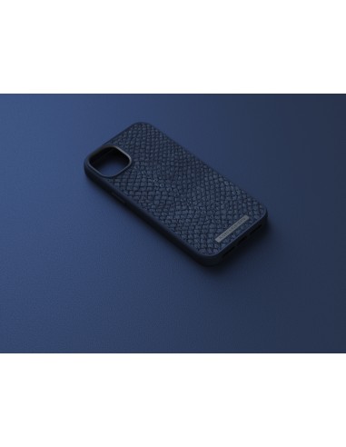 Salmon Leather Magsafe Case - iPhone 14 Plus - Blue