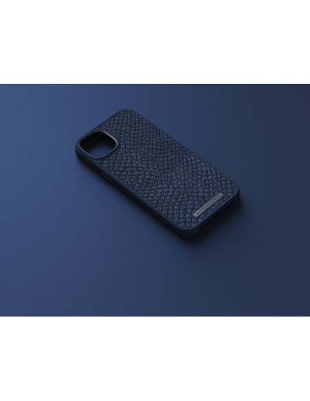 Salmon Leather Magsafe Case - iPhone 14 Plus - Blue