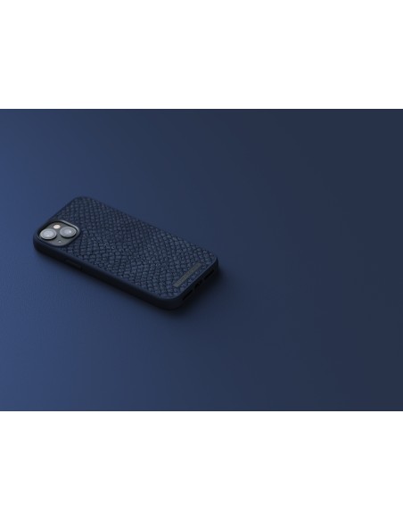 Salmon Leather Magsafe Case - iPhone 14 Plus - Blue