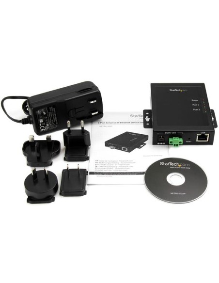 Servidor de Dispositivos Serie a IP de 2 Puertos RS232 - De Metal