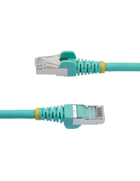 Cable de 1m de Red Ethernet CAT6a - Aguamarina - Low Smoke Zero Halogen (LSZH) - 10GbE - 500MHz - PoE++ de 100W - Snagless sin 