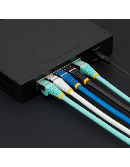 Cable de 1m de Red Ethernet CAT6a - Aguamarina - Low Smoke Zero Halogen (LSZH) - 10GbE - 500MHz - PoE++ de 100W - Snagless sin 