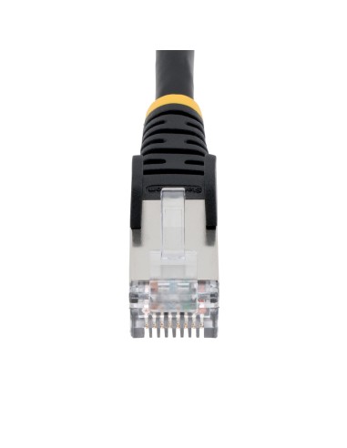 Cable de 1,5m de Red Ethernet CAT6a - Negro - Low Smoke Zero Halogen (LSZH) - 10GbE - 500MHz - PoE++ de 100W - Snagless sin Pes