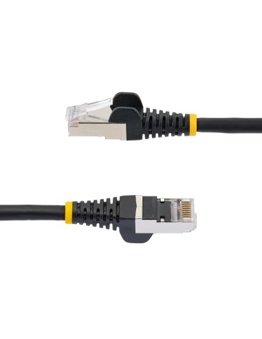 Cable de 1m de Red Ethernet CAT6a - Negro - Low Smoke Zero Halogen (LSZH) - 10GbE - 500MHz - PoE++ de 100W - Snagless sin Pesti