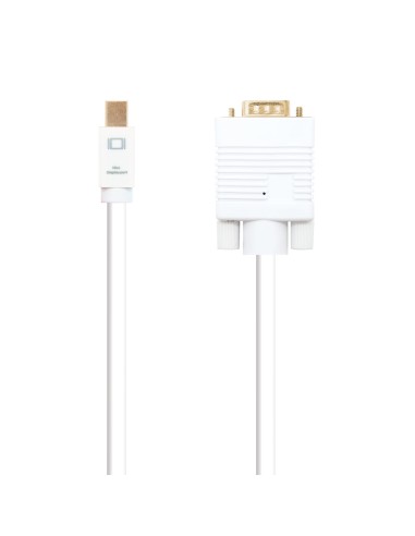 Cable conversor Mini DP a VGA, Mini DP/M - VGA/M, Blanco, 3.0 M