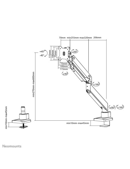 Soporte de escritorio para pantalla curva