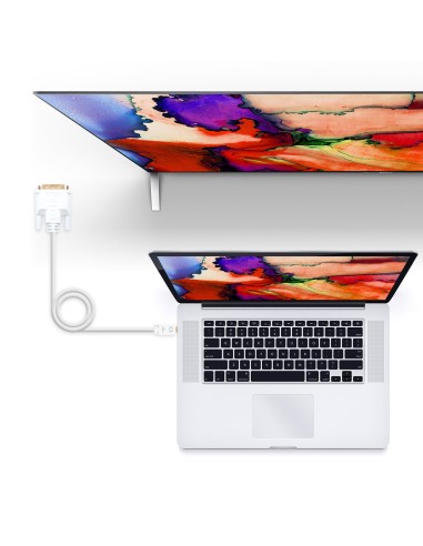 Cable conversor Mini DP a DVI, Mini DP/M - DVI/M, Blanco, 5.0 M