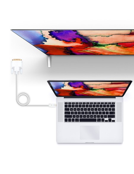 Cable conversor Mini DP a DVI, Mini DP/M - DVI/M, Blanco, 5.0 M