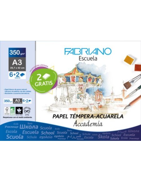 Minipack 6 2 laminas gratis acuarela a3 350g fabriano scuola Minipack 6 2 laminas gratis acuarela a3 350g fabriano scuola
