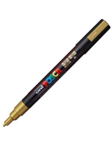MARCADOR UNI POSCA PC3M COLOR ORO PUNTA 09 13MM