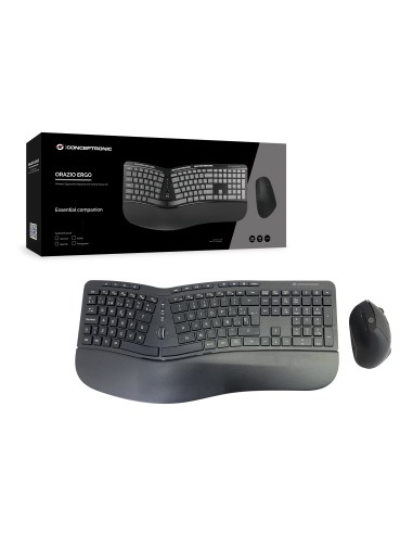 ORAZIO02ES teclado Ratón incluido RF inalámbrico QWERTY Español Negro
