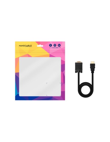 Cable Conversor HDMI a VGA, 1.8 m, Negro