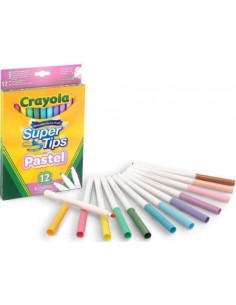 ESTUCHE 12 ROTULADORES SUPER PUNTA LAVABLES COLORES PASTEL