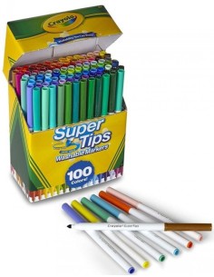 ESTUCHE 100 ROTULADORES SUPER PUNTA LAVABLE CRAYOLA