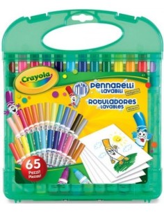 Maletin 25 rotuladores lavables y 40 hojas para colorear crayola