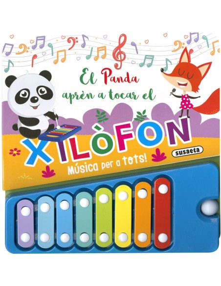 El panda apren a tocar el xilofon