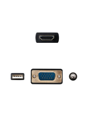 Cable Conversor HDMI a VGA+Audio+USB, 1.8 m, Negro