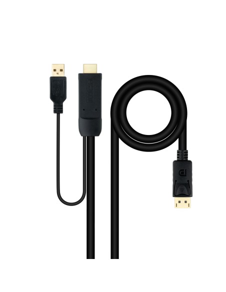 Cable Conversor HDMI 2.0 a DisplayPort V1.2, 1.8 m, Negro