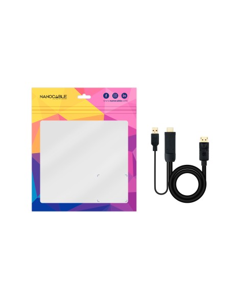 Cable Conversor HDMI 2.0 a DisplayPort V1.2, 1.8 m, Negro