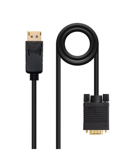 Cable conversor DISPLAYPORT a VGA, DP/M - VGA/M, Negro, 2.0 M