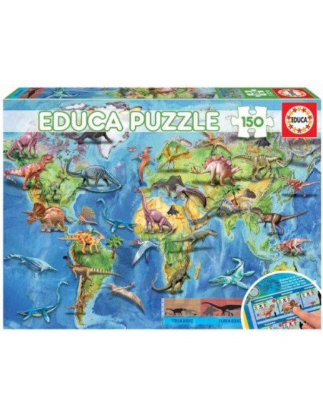 PUZZLE C LAMINA MAPAMUNDI DINOSAURIOS 150 PIEZAS