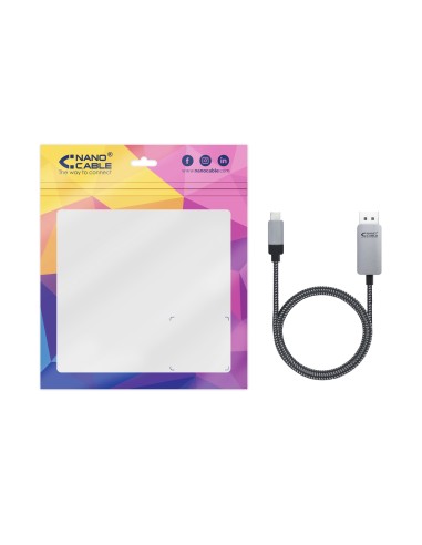 10.15.5002 adaptador de cable de vídeo 1,8 m USB Tipo C DisplayPort Aluminio, Negro