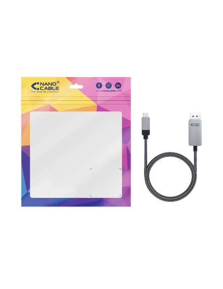 10.15.5002 adaptador de cable de vídeo 1,8 m USB Tipo C DisplayPort Aluminio, Negro