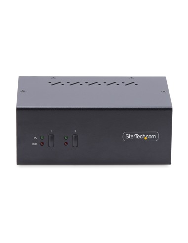 Switch KVM de 2 Puertos DisplayPort para 2 Monitores - Conmutador KVM 4K60Hz - Hub Ladrón 2x USB 5Gb - Hub 2x USB 2.0 - Teclas