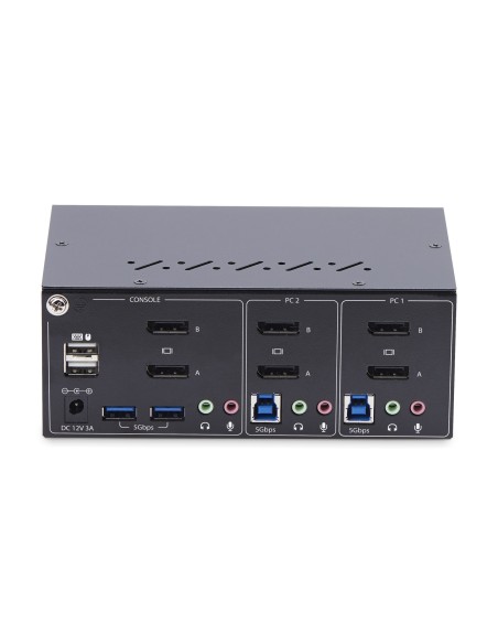 Switch KVM de 2 Puertos DisplayPort para 2 Monitores - Conmutador KVM 4K60Hz - Hub Ladrón 2x USB 5Gb - Hub 2x USB 2.0 - Teclas  Switch KVM de 2 Puertos DisplayPort para 2 Monitores - Conmutador KVM 4K60Hz - Hub Ladrón 2x USB 5Gb - Hub 2x USB 2.0 - Teclas