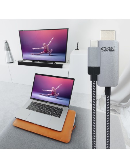 10.15.5103 adaptador de cable de vídeo 3 m USB Tipo C HDMI Aluminio, Negro