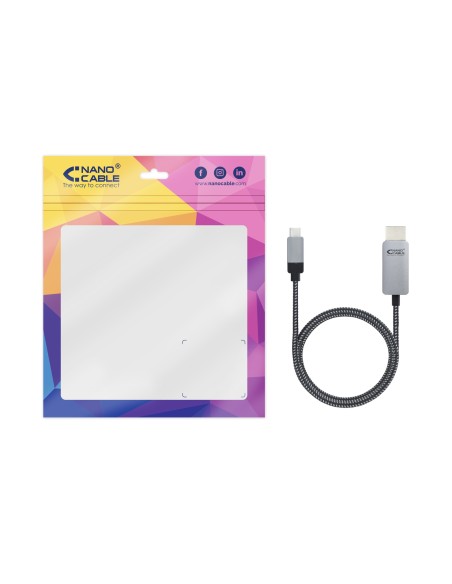 10.15.5103 adaptador de cable de vídeo 3 m USB Tipo C HDMI Aluminio, Negro