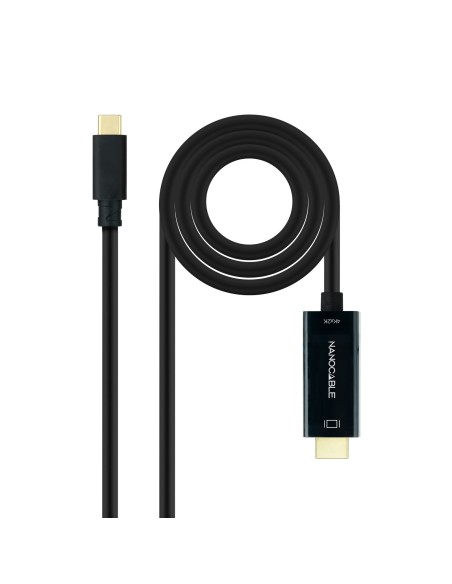 Cable Conversor USB-C a HDMI 1.4 4K@30HZ 3 m, Negro