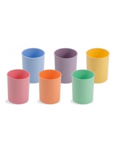 C 10 CUBILETES DE PLASTICO OPACOS PASTEL COLORES SURTIDOS