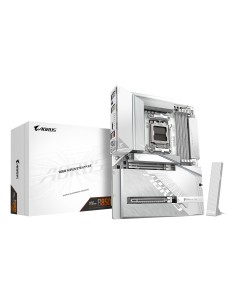 B850 AORUS STEALTH ICE Placa Base  Procesadores AMD Ryzen serie 9000, VRM digital de 14+2+2 fases, hasta 8200 MHz DDR5 (OC), 2 