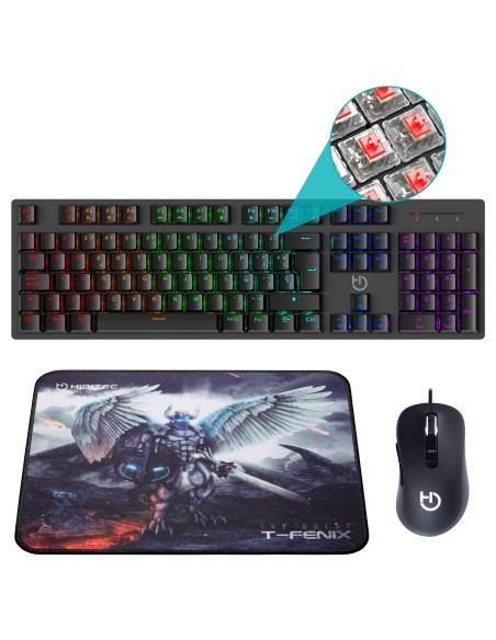 Teclado Mecánico GK400 + Ratón Gaming Blitz + Alfombrilla T-Fenix