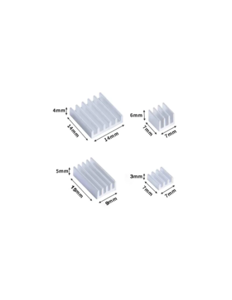 RASPBERRY DISIPADOR, PACK COMPATIBLE PI 4