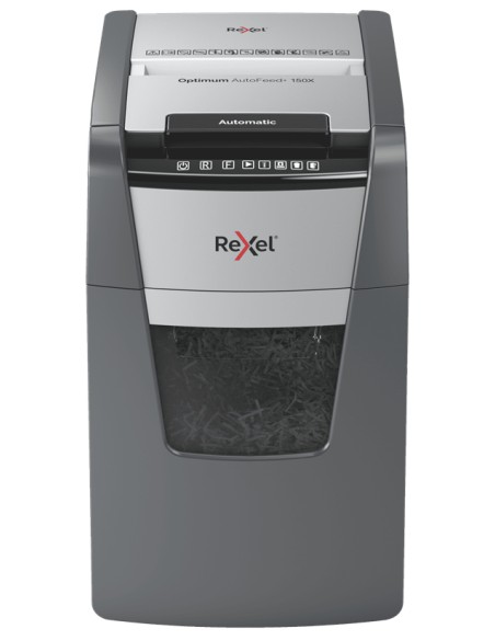 Optimum AutoFeed+ 150X A triturador de papel Corte cruzado 55 dB 22 cm Negro, Gris