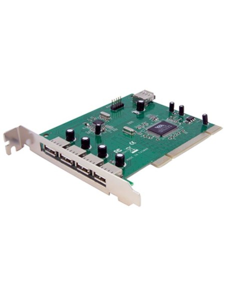 Adaptador Tarjeta PCI USB 2.0 de Alta Velocidad 7 Puertos - 4 Externos y 3 Internos